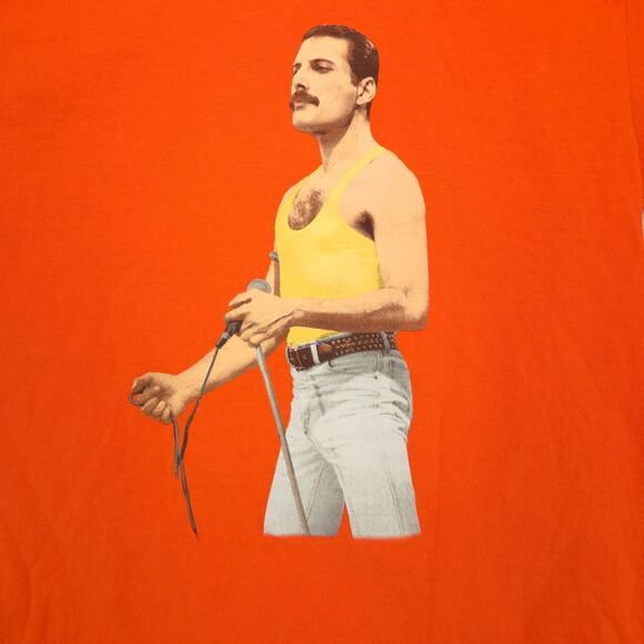 Queen Band Crew Neck Graphic Short Sleeve T Shirt Mens Size Medium M Orange - Picture 4 of 9